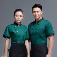 Wholesale Uni restaurant Uniform Bakery Food Service Short Sleeve Breathable Double Breasted new chef uniform Cooking clothes