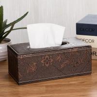 Stylish Faux Leather Napkin Holder Home Car Tissue Case Box Paper Storage Pouch For Home Office Decor storage box