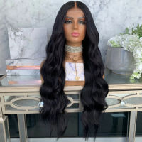 Scheherezade Black Synthetic Wig Lace Front Wigs For Women Free Part Fiber Babyhair Natural Wave Daily 180 Density Glueless Wig