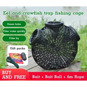 6/12 Holes Fishing Bait Trap Crab Net Crawdad Shrimp Cast Dip Cage