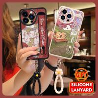 youth Heat dissipation Phone Case For iphone14 Pro cartoon Flower bracelet lovely support texture Wrist strap trend