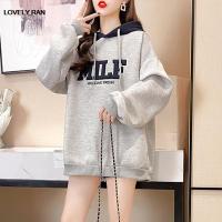 MILF Letter Print Lamb Wool Hoodies Women Fleece Oversize Korean Style Sweatshirts Female 2021 Autumn Girls Casual Pullovers