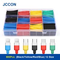 800Pcs/Box Thermoresistant Tube Heat Shrink Wrapping Kit Termoretractil Shrinking Tubing Assorted Wire Cable Sleeving Color