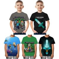 COD DSGRGTRDRT Boy Fashion T-shirt Minecraft Sandbox Game 3D Printing Party Game Cartoon Children’s Shirt Virtual World Kids Casual Cute T-shirt