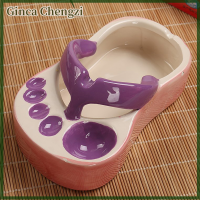 Ginca Flip Flops น่ารักซอสมะเขือเทศซอสถั่วเหลืองกระบวยจานรองสลัดเซรามิคแบบพกพาถ้วยน้ำจิ้มน่ารักชุดขวดเครื่องปรุงรสจานขนมมินิ