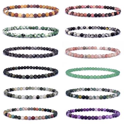 4mm 6mm Mini Energy Charm Bracelet Natural Stone Beads Yoga Healing Bracelet Jewelry for Women Men Best Friend Gift Dropshipping