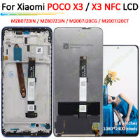 Asal 6.67 สำหรับ Xiaomi X3 Poco จอแสดงผล LCD แผงหน้าจอสัมผัส Digitizer dengan Bingkai สำหรับ Xiaomi Poco X3 NFC Poco X3 Pro A