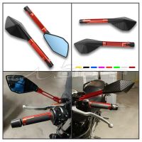 2Pcs/Pair Motorcycle Rearview Mirror Scooter E-Bike Rear View CNC Aluminum Mirrors Back Side Convex Mirror 8mm 10mm Carbon Fiber Mirrors