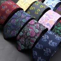 ◎❖ New Men Classic Luxury Tie Pink Red Blue Floral Flower Jacquard Necktie For Business Wedding Suit Dress Accessory Gravatas Gift