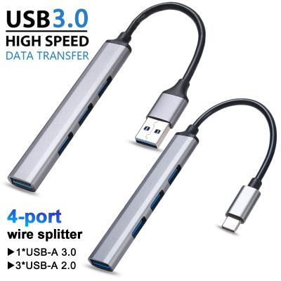 USB Extension Hub 4 Ports Expander USB3.0 Type C Splitter Laptop Accessories for Macbook