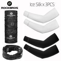 ROCKBROS Ice Silk Bicycle Arm Sleeves Breathable Summer UV Sun Protection Outdoor Sports Safety Cycling Bike Scarf Arm Warmers Sleeves