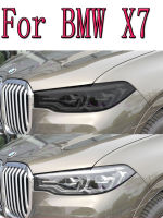 2ชิ้นไฟหน้ารถฟิล์มป้องกันไฟหน้าฟื้นฟูใสสีดำ TPU สติ๊กเกอร์สำหรับ BMW X7 G07 2019 2020-อุปกรณ์เสริม