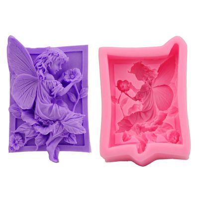 Fairy Angel Flower 3D แม่พิมพ์ซิลิโคนดินเหนียวเรซิ่นแม่พิมพ์สบู่ทำมือ DIY แม่พิมพ์ซิลิกาเจลดีไซน์ใหม่ล่าสุด