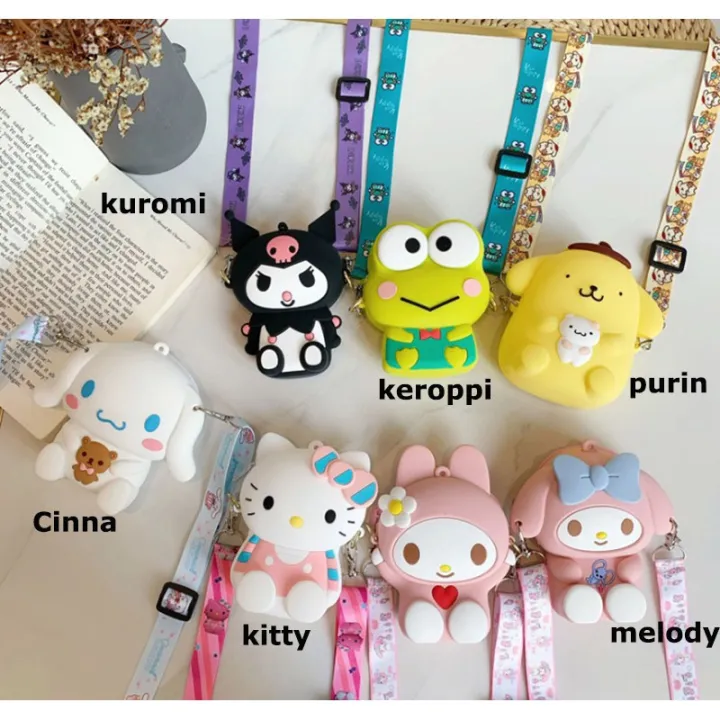 New Soft Silicon Full Body Shaped Keroppi Choin Curomi Melody Sling Bag ...