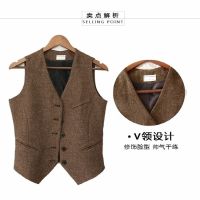 The spring and autumn period and the British wind restoring ancient ways ms neutral herringbone cloth vest riding suit ma3 jia3 female brief paragraph coat of cultivate ones morality