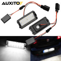 2pcs Error Free Car LED Number License Plate Lights For Seat Ibiza 6L ab Arosa Altea Cordoba MK1 MK2 Leon 1M Toledo 5P 2004-2009