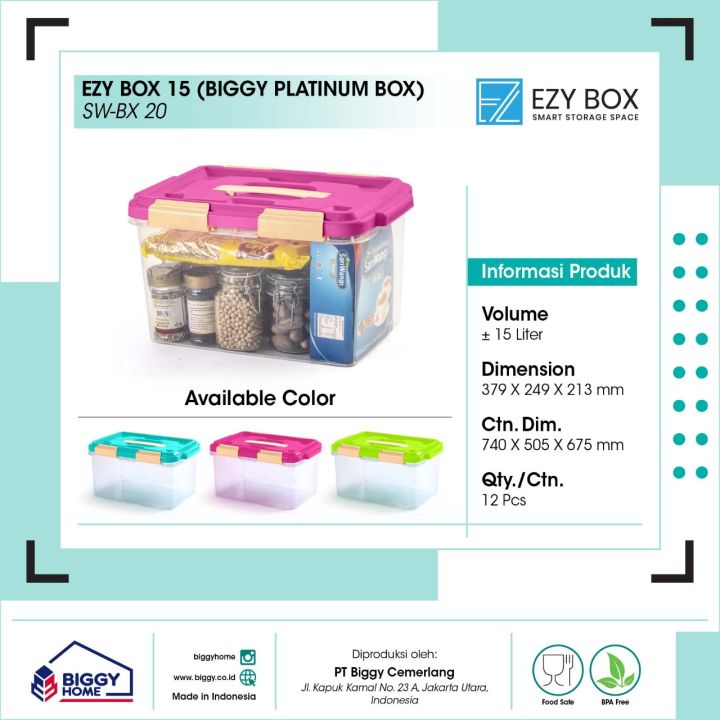 Ezy Box Container Box Plastik Liter Kotak Penyimpanan Lazada Indonesia