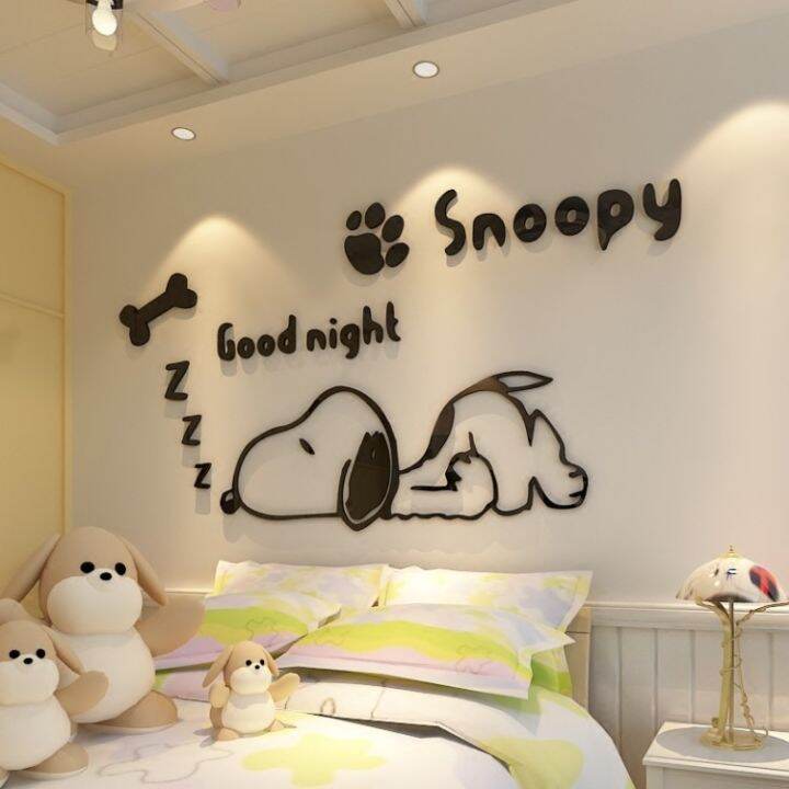 การ์ตูนsnoopy-puppyเด็กห้อง3dสติ๊กเกอร์ติดผนังห้องนอนเตียงสติ๊กเกอร์ตกแต่ง80-41ซม