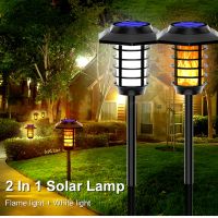 2 IN 1 Solar LED Lamps Outdoor Waterproof Flame Torch Lights for Villa Yard Gazebo Landscape Lights Garden Decoration Lawn Lamps