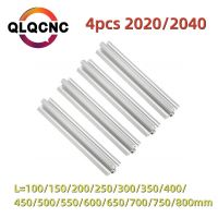 4pcs 2020 2040 T-Slot Aluminum Profile Length 100-800mm Extrusion European Standard Anodized Linear Rail For 3D Printer Hand Tool Parts Accessories