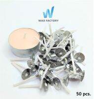 ไส้เทียนพร้อมขาตั้งไส้เทียนยาว 3cm Candle Cotton wick with sustainer 1set (50pcs)