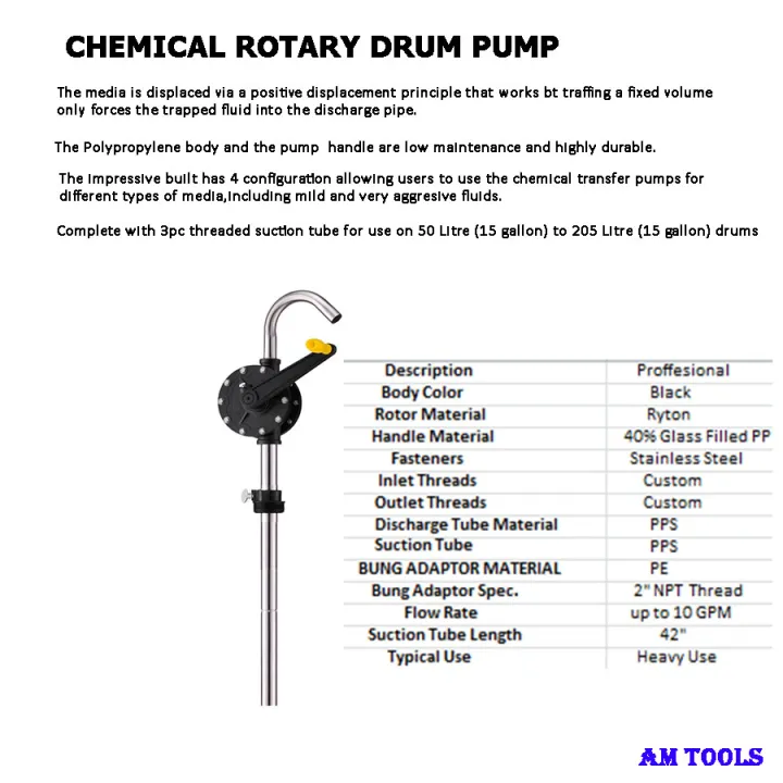Rotary Drum Pump for Chemical Drum Pump Manual Fuel Dispenser Gasoline