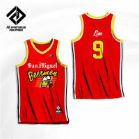 SAN MIGUEL BEER PBA RETRO V3 RED LIM CAIDIC ILDEFONSO HONTIVEROS FIBA FULL SUBLIMATED JERSEY