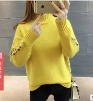 High quality women fashion 2018 Turtleneck sweater women top woman long sleeve warm sweaters Embroidered Knitted pullover B3965