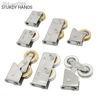 4pcs Stainless Steel Double Copper Wheel Bearing Rollers Sliding Door and Window Pulley Shower Door Roller Furniture Hardware