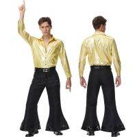 [COD] New male bronzing suit retro 70s and disco hippie dance performance adult