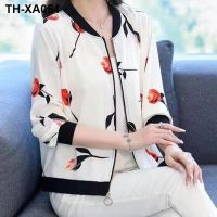 ✢♗✓ Mother spring and summer with short cardigan style jacket brim middle-aged womens old fashion loose thin coat