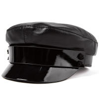 Women Beret Patent Leather Patchwork Newsboy Cap Black Female 2021 Spring Autumn Lady Baker Boy Caps