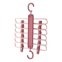 Multi-layer Drying Rack Magic Hanging Clothes Pant Hanger Rack Multifunction Trousers Organizer with Clips Storage