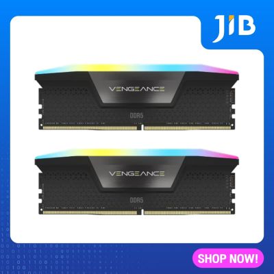 64GB (32GBx2) DDR5 5600MHz RAM (หน่วยความจำ) CORSAIR VENGEANCE RGB DDR5 FOR AMD (BLACK) (CMH64GX5M2B5600Z40K)