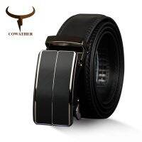 COWATHER New Arrival cow leather mens belt cowhide strap for male automatic buckle belts for men alloy buckle belts