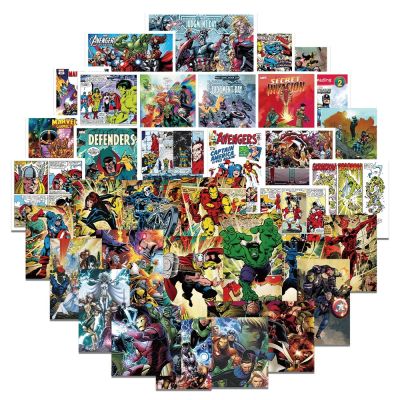 Marvel Comics Stickers Avengers Superheroes Hulk Ironman Spiderman Captain America Decals for Fridge Laptop Kids Toys