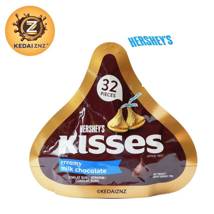 Chocolate HERSHEY'S Kisses Creamy MILK CHOCOLATE Pouch 146g Coklat | Lazada