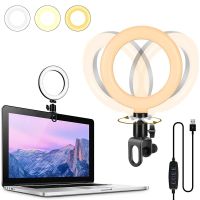 Ring Light LED Lamp Lighting With Clip On Laptop Computer For Video Conference Zoom Webcam Chat Live Streaming Youtube Phone Camera Flash Lights