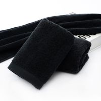 【CW】 thick black towel 34x72cm 50x80 cm face towel logo embroidery is available