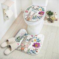 2 pcs/set Cartoon Rabbit Bathroom Carpet SetComfortable Mat ToiletCheap Bathroom RugsBath Mats and ToiletTapis Salle de Bain