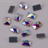 Lead Free 4x6mm 6x8mm Crystal AB Cosmic Flat Back Hotfix Rhinestones / Iron On Flat Back Crystals