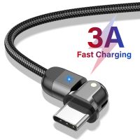 Lovebay Phone USB Cable PD Type C Cable 180° Rotate LED 3A USB For Samsung Quick Charge 3.0 Mobile Phone Charge Wire USB C Cable Wall Chargers