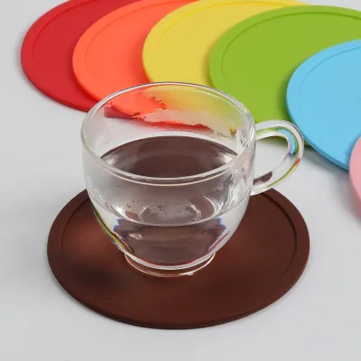 3.9 inch Colorful Silicone Coasters Heat Resistant Tea Cup Mat Lots Drink Coffee Mug Glass Beverage Holder Pad 13 Colors
