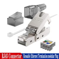 【cw】 CAT8 RJ45 CAT7 CAT6A Reusable Ethernet Termination modular Plug Shielded Zinc alloy Field 【hot】 !