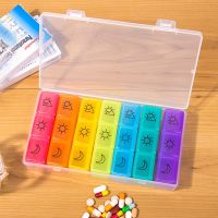 【YF】 Weekly 7 Days Pill Medicine Box Holder Organizer Day 21 Slots Storage for Medications Supplements Vitamins