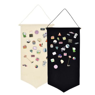 Jewelry Display Solutions Badge Home Ornaments Display Black Beige Brooch Board Cloth Hanging Flag Jewelry Packaging And Display