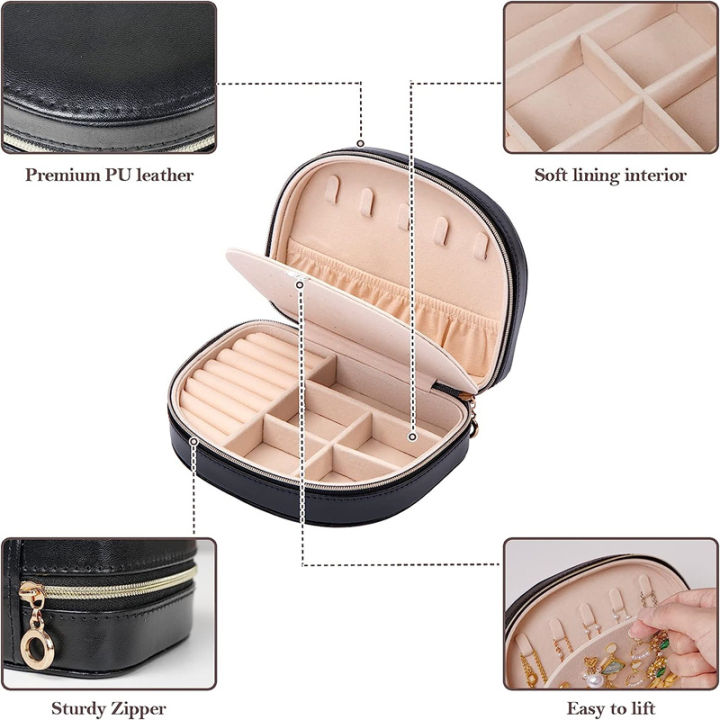 pu-leather-jewelry-storage-earring-holder-travel-jewelry-box-seashell-shaped-jewelry-case-jewelry-organizer