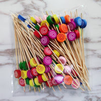 100pc12cm Flamingo Shape Bamboo Pick Buffet Cupcake Fruit Fork Party Dessert Salad Stick Cocktail Skewer for Wedding Decoration