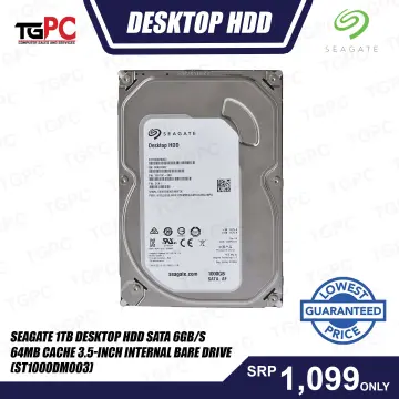 (Old Model) Seagate 1TB Desktop HDD Sata 6Gb/s 64MB Cache 3.5-Inch Internal  Bare Drive (ST1000DM003)