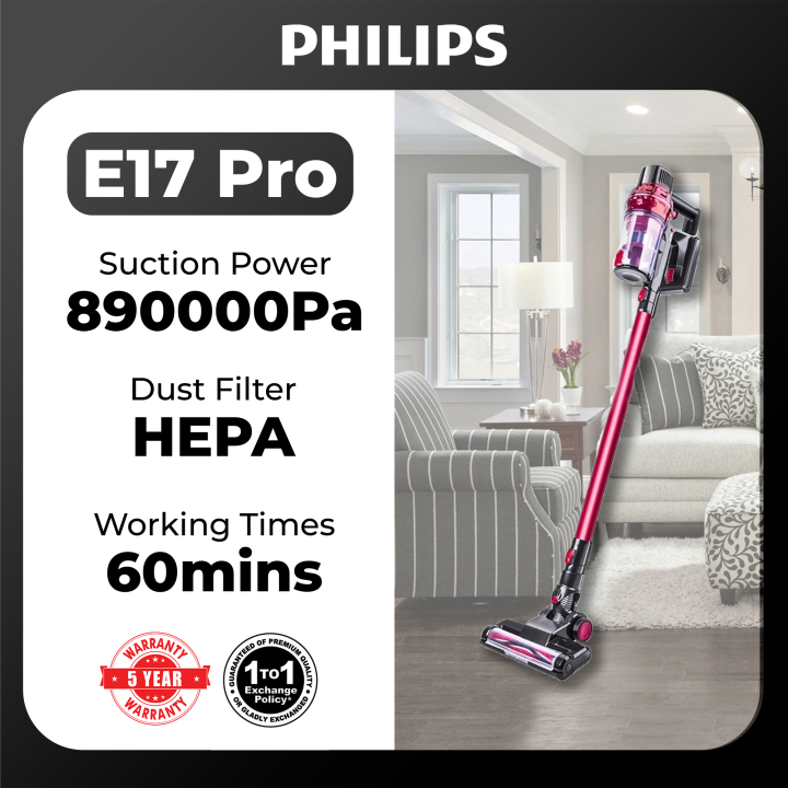 Vacuum Cleaner Philips E17 89000PA high suction cordless stick vacuum